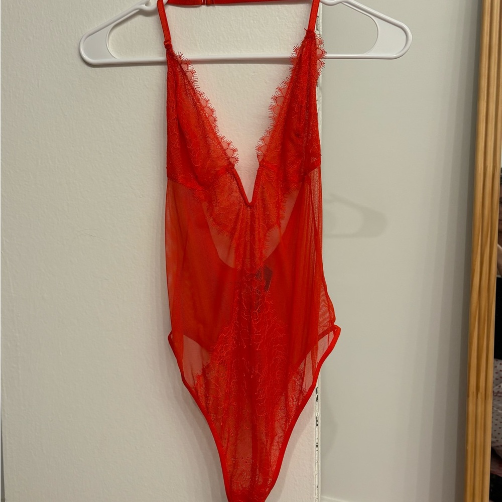 Orange Lace Bodysuit